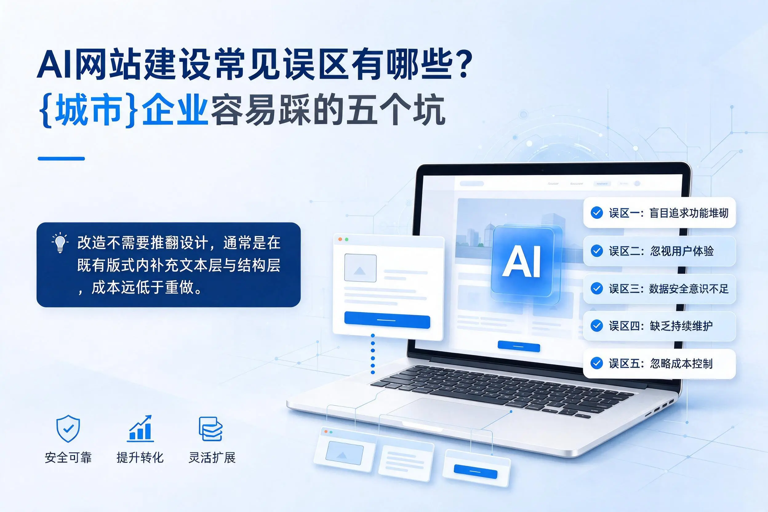 AI网站建设常见误区有哪些?兴安企业容易踩的五个坑
