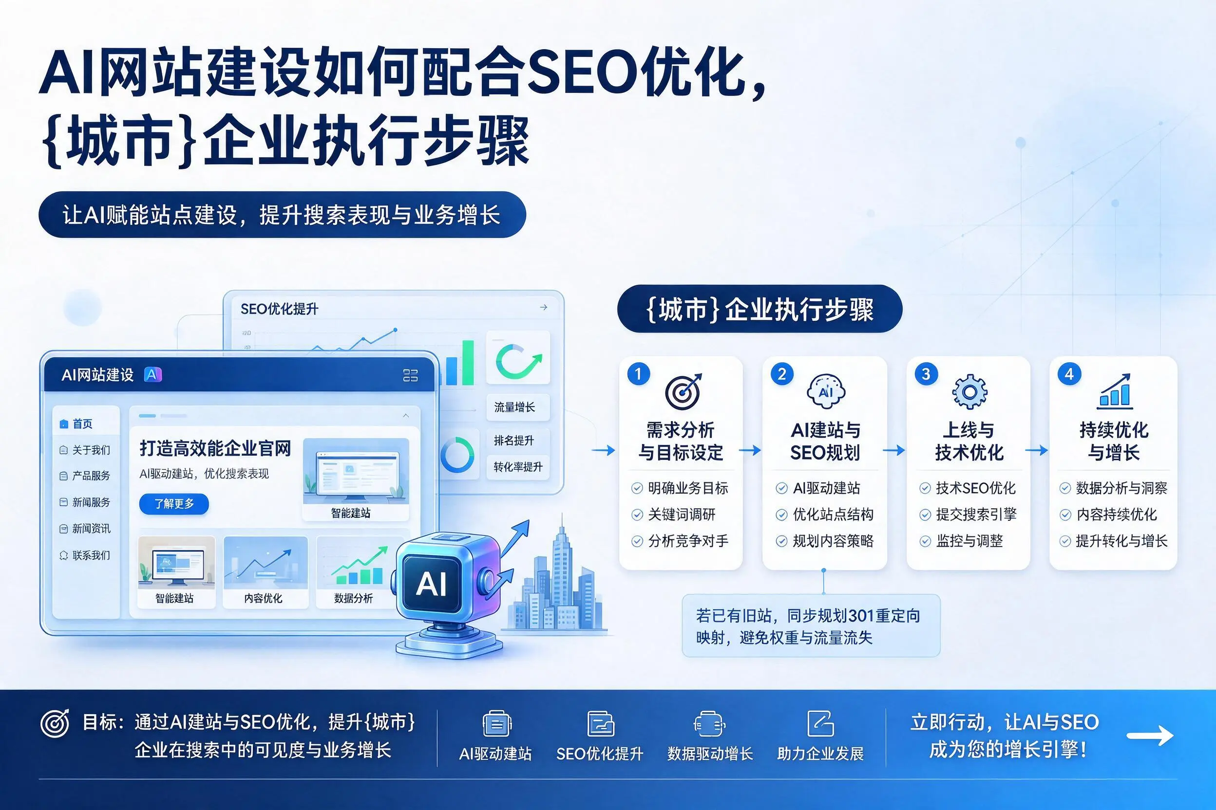 AI网站建设如何配合SEO优化,兴安企业执行步骤