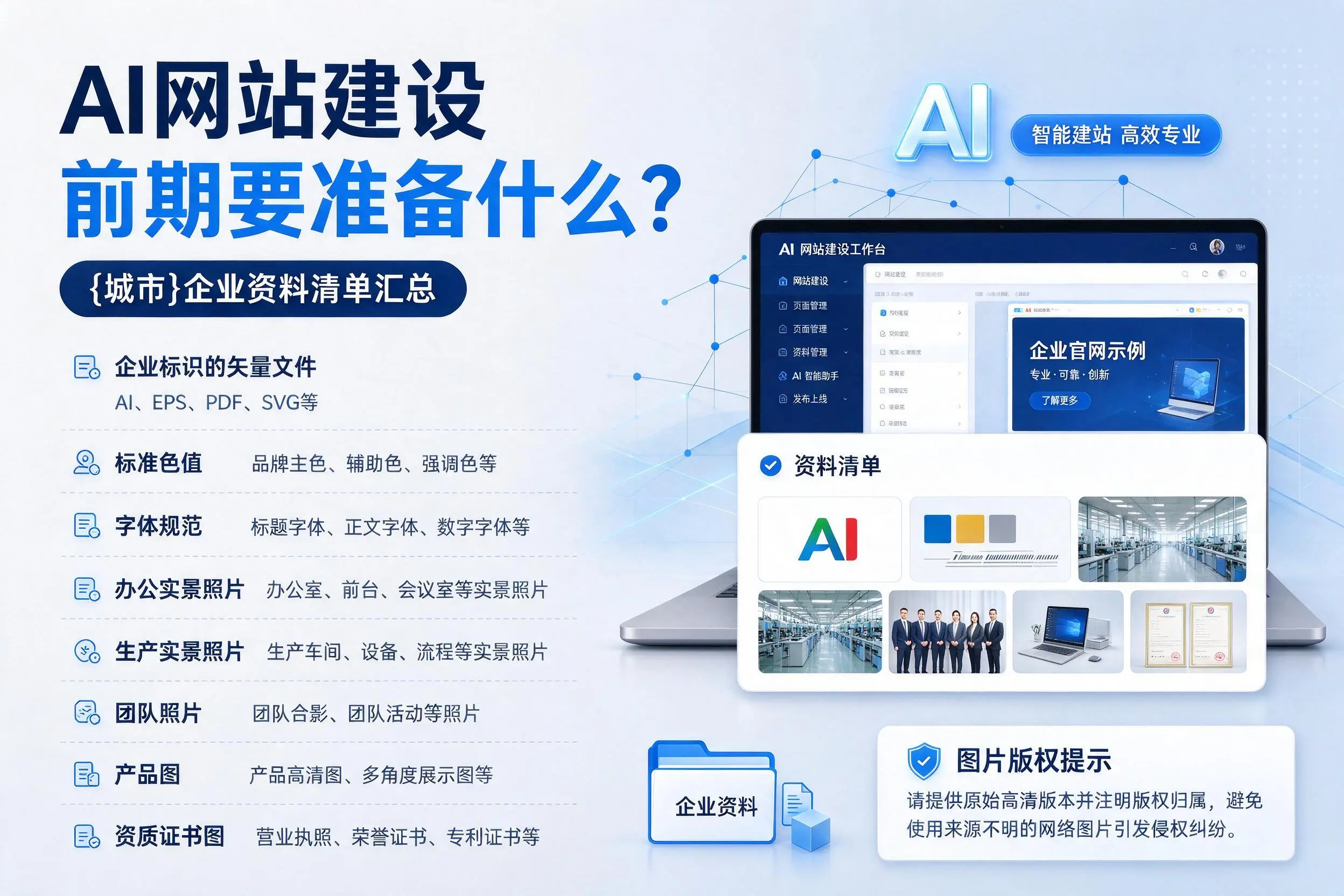AI网站建设前期要准备什么?兴安企业资料清单汇总