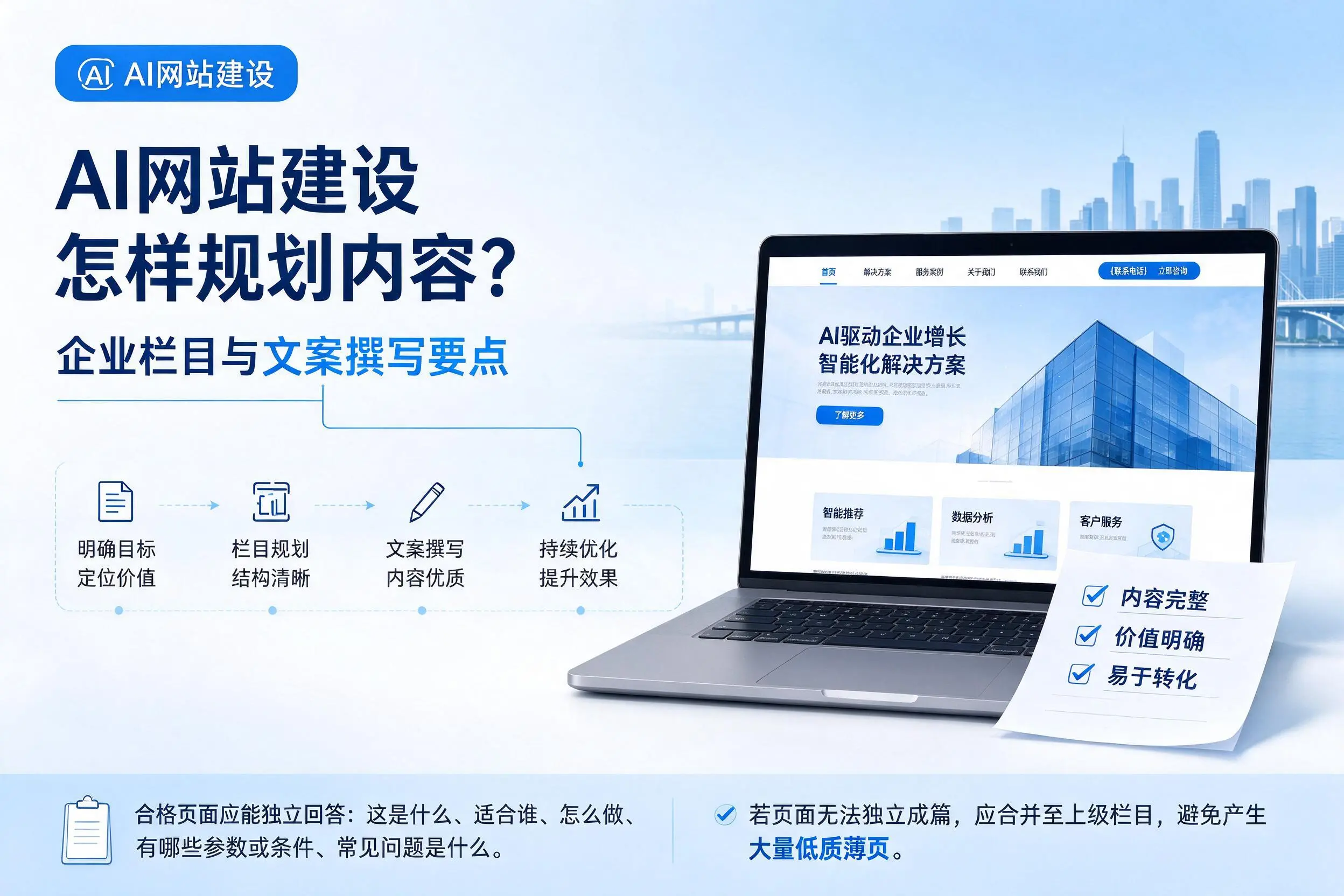 AI网站建设怎样规划内容？兴安企业栏目与文案撰写要点