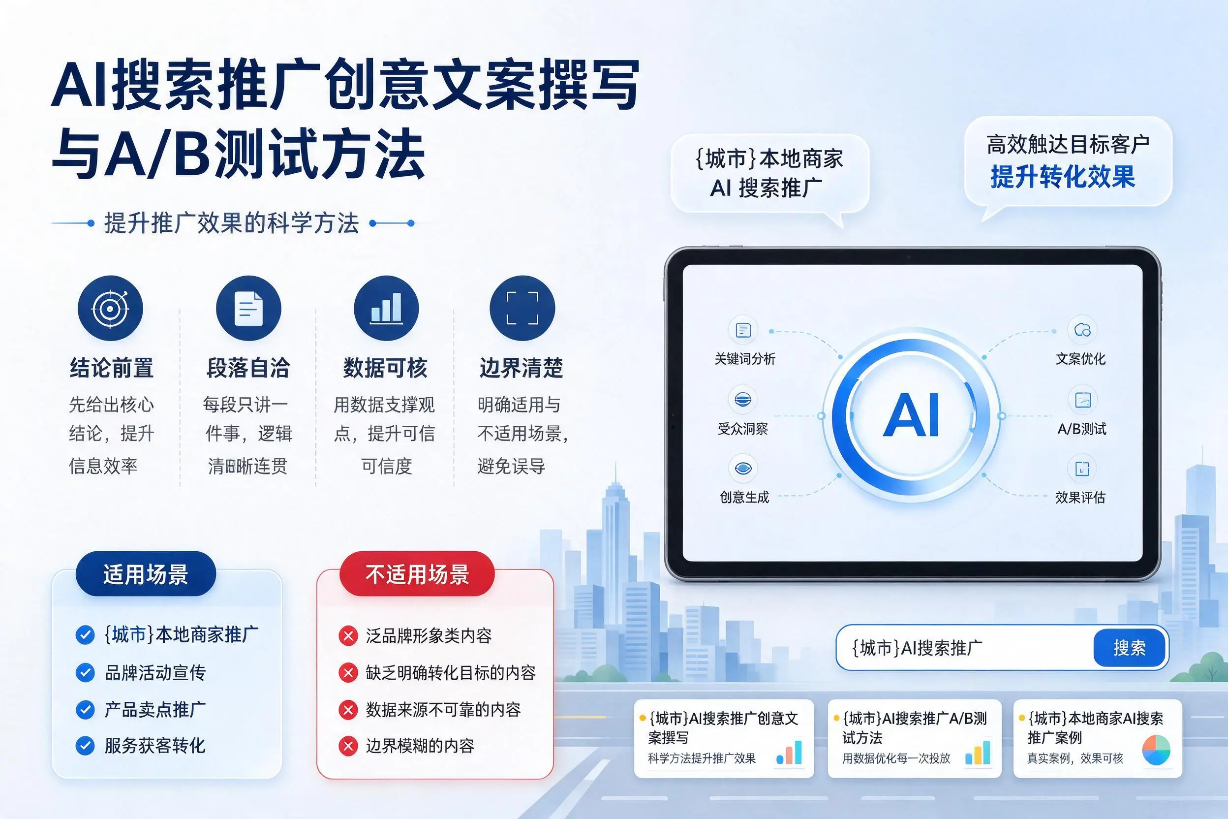 兴安AI搜索推广创意文案撰写与A/B测试方法
